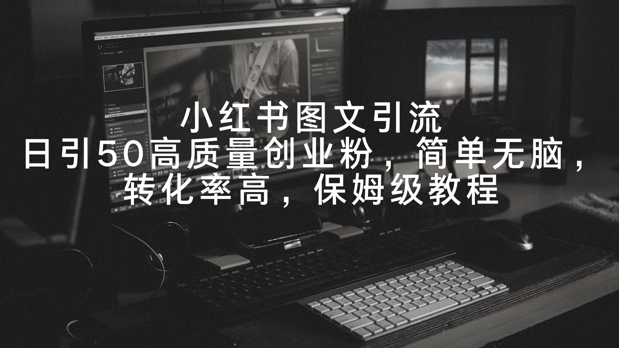 小红书图文引流，日引50高质量创业粉，简单无脑，转化率高，保姆级教程_金轩项目库