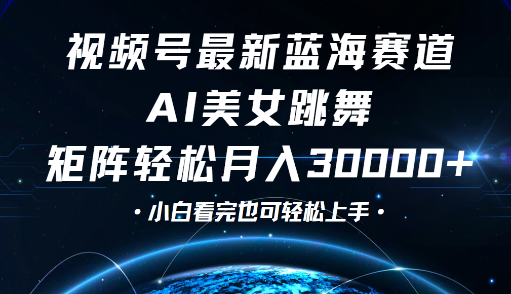 视频号蓝海赛道玩法，当天起号，拉爆流量收益，小白也能轻松月入30000+_金轩项目库