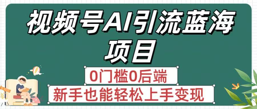 疯传！视频号AI引流蓝海项目，0门槛0后端，新手也能轻松上手变现_金轩项目库