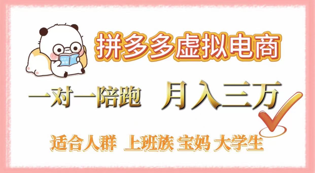 拼多多虚拟电商，一对一陪跑，月入3万，0囤货，轻资产，不发货_金轩项目库