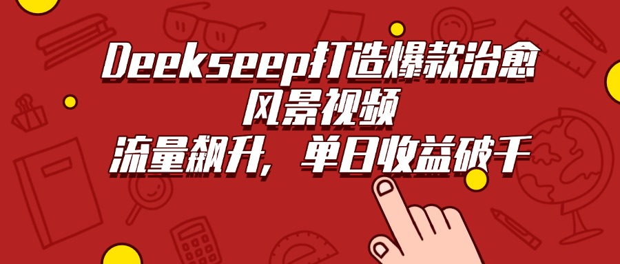 Deekseep打造爆款治愈风景视频，流量飙升，单日收益破千_金轩项目库