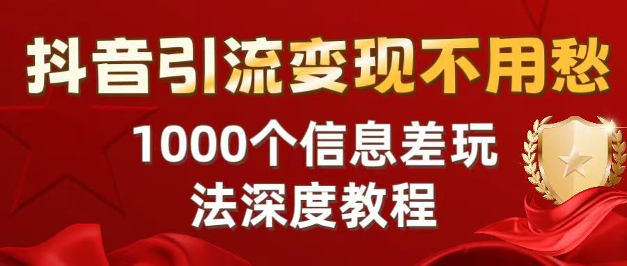 抖音引流变现不用愁：1000个信息差玩法深度教程_金轩项目库