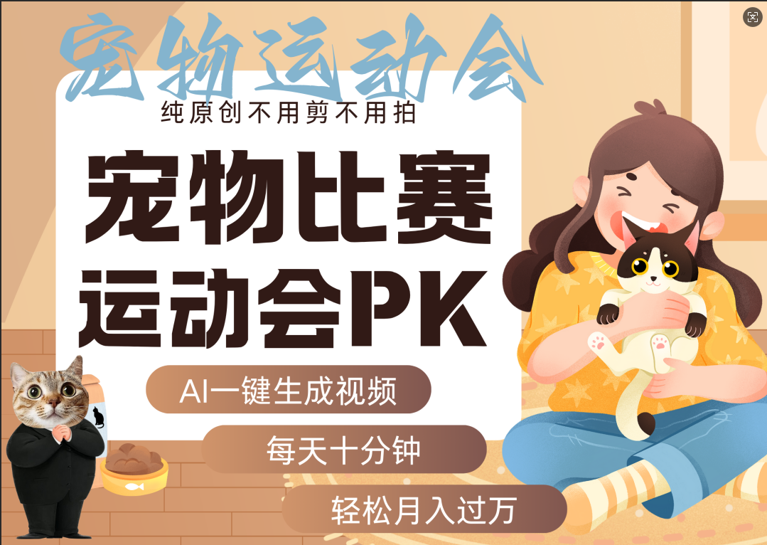 AI萌宠运动员跳水 射击  篮球  足球比赛   每天十分钟 附详细提示词文案库  代替做素材 卖提示词 卖虚拟资料  卖宠物产品 做宠物私人定制产品  带徒弟 带陪跑 卖课  创作者分成 月入5W+_金轩项目库