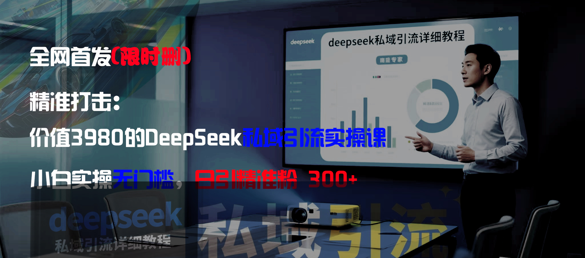 全网首发（限时删）精准打击：价值3980的DeepSeek私域引流实操课，小白实操无门槛，日引精准粉300+_金轩项目库