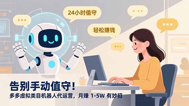 告别手动值守！多多虚拟类目机器人代运营，月赚 1-5W 有妙招_金轩项目库