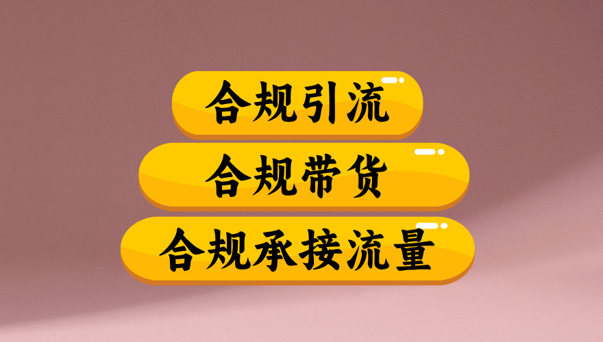 合规引流、合规并且高效地做带货、合规承接流量(揭秘)_金轩项目库