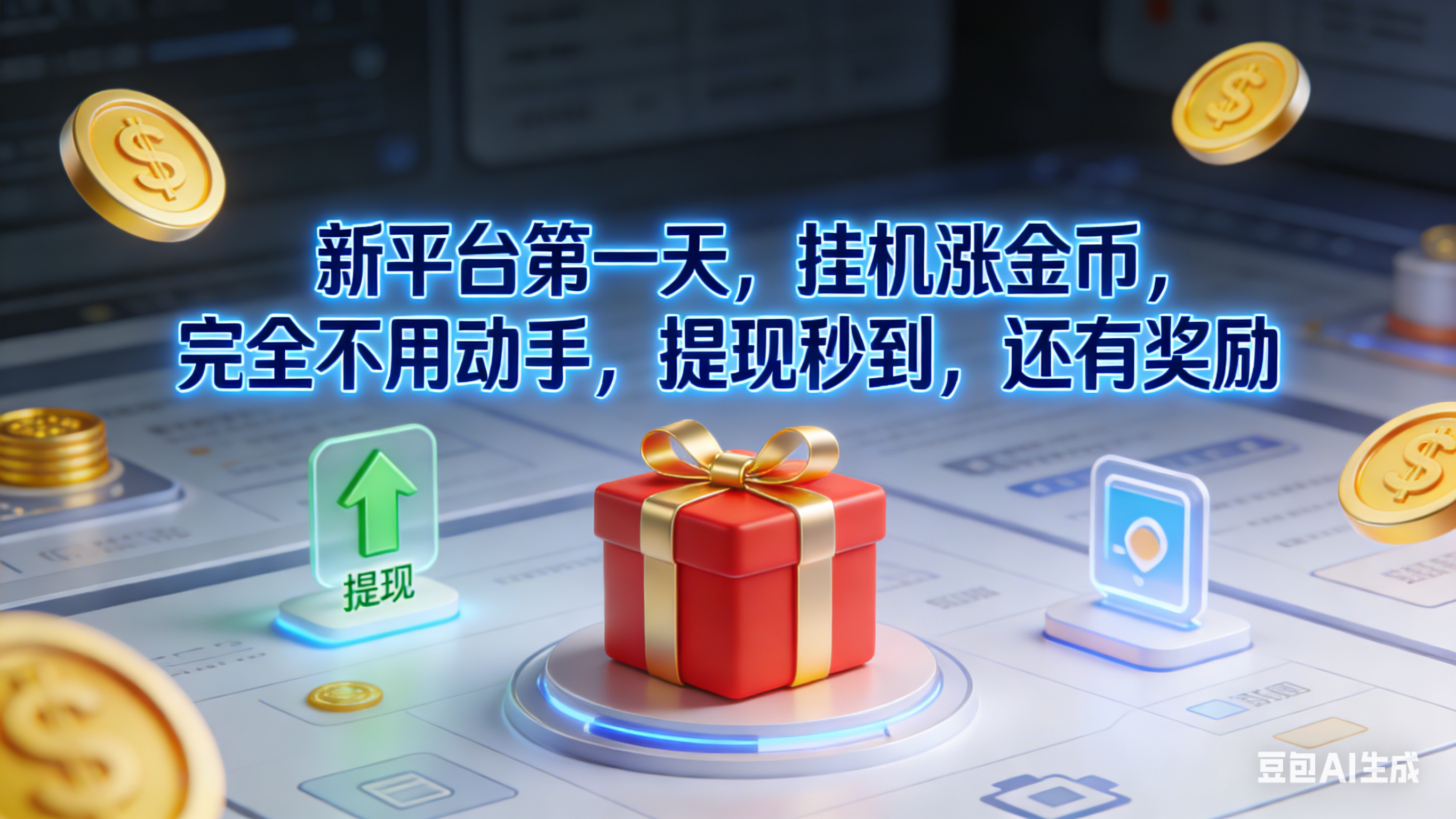 新平台第一天,挂机涨金币,完全不用动手,提现秒到,还有奖励_金轩项目库